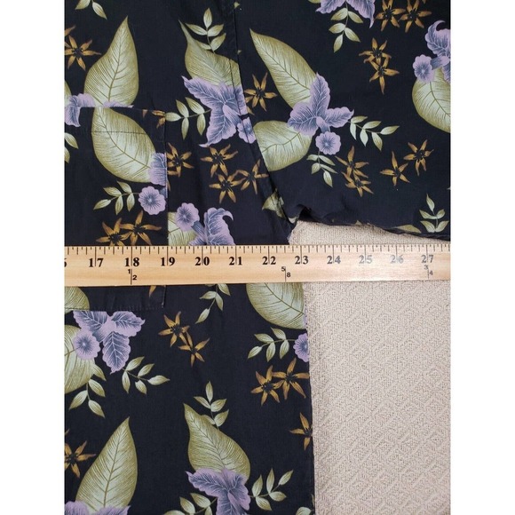 Op Sport Shirt Mens XL Multicolor Floral Wooden Button Up Collared Hawaiian - Picture 6 of 9